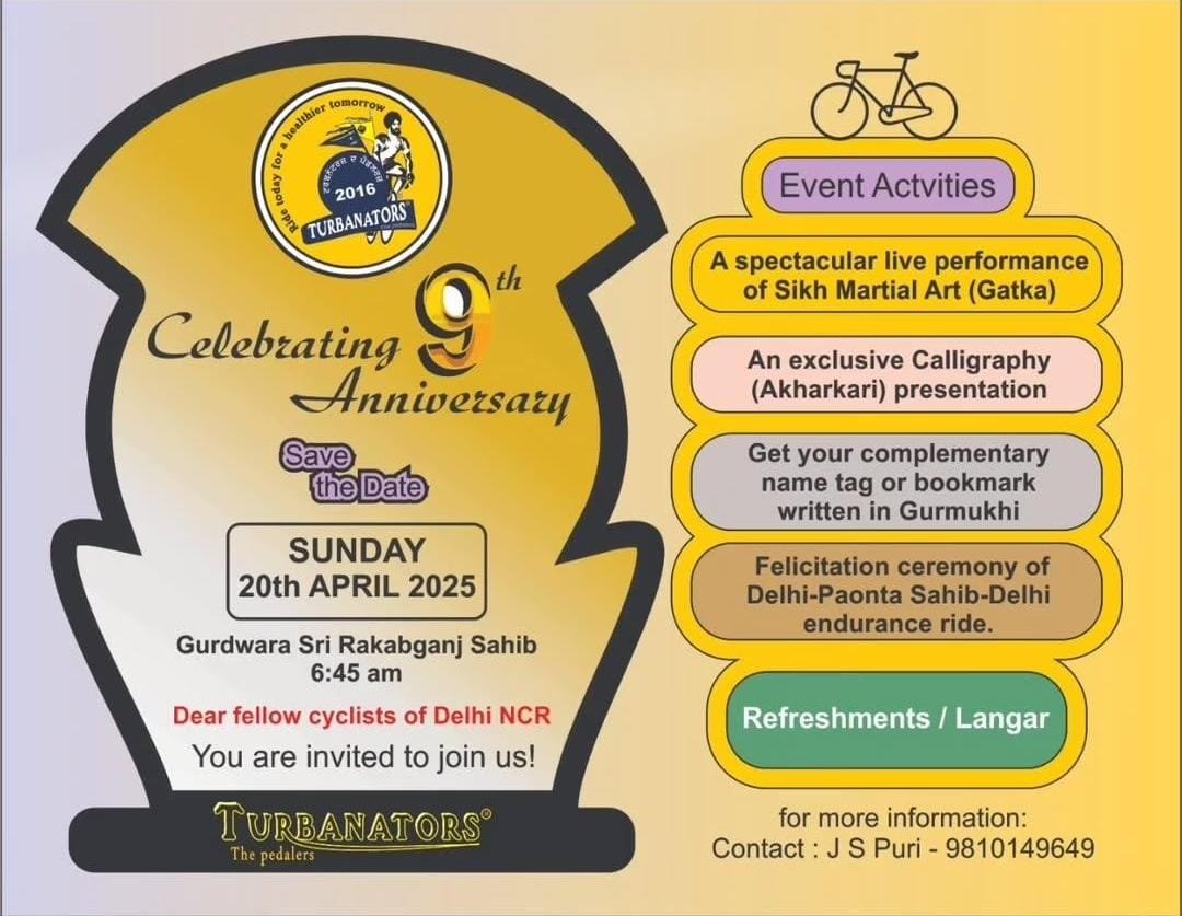 Turbanators for Vaisakhi & 9th Anniversary celebrations Cycling Event