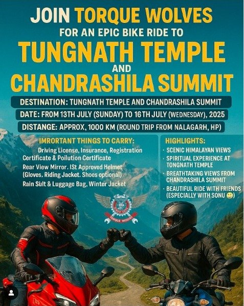 Join Torque Wolves For an epic bike ride to Tungnath, and Chandrashila summit