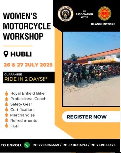 Women Motorcycle Workshop Hubli Ride