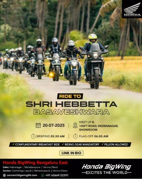 Ride To Shri Hebbetta Basaveshwara With Honda BigWing Bengaluru