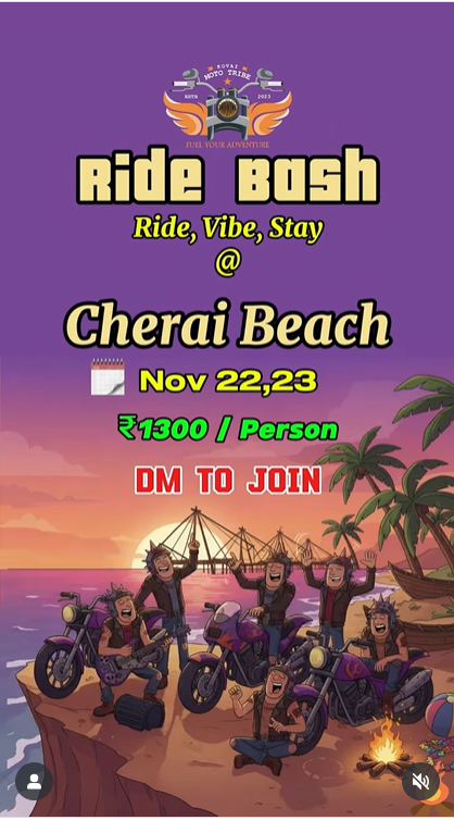 Ride Bash Ride & Stay at Cherai Beach
