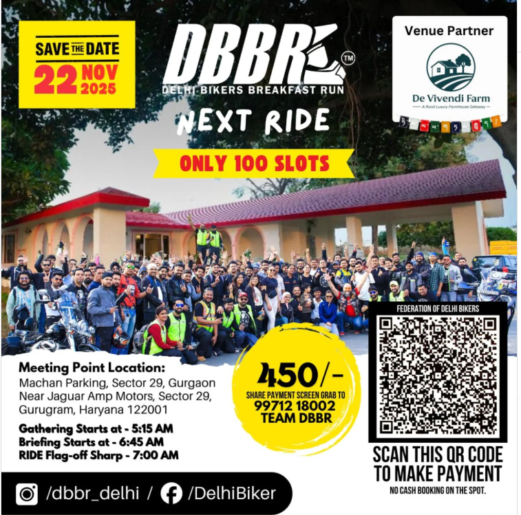 Delhi Bikers Breakfast Run (DBBR) Next Ride