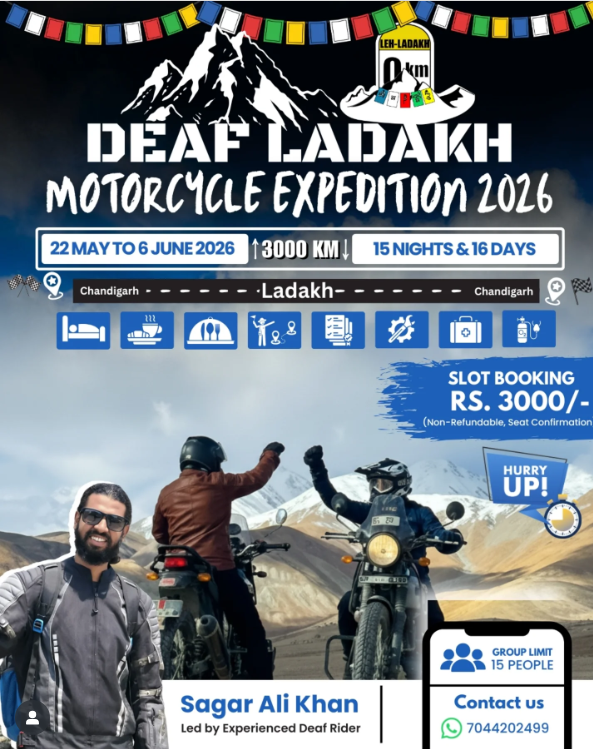 DEAF LADAKH MOTORCYCLE EXPEDITION 2026