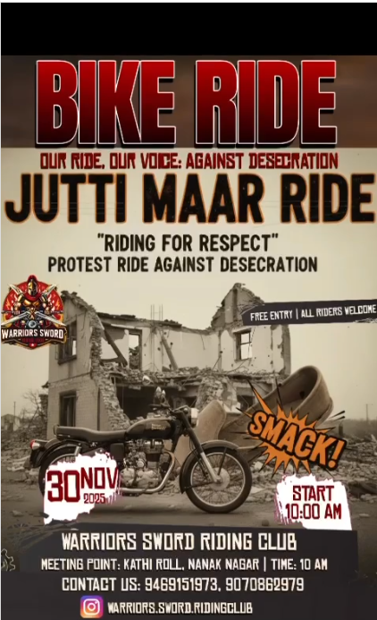 BIKE RIDE OUR RIDE. OUR VOICE: AGAINST DESECRATION JUTTI MAAR RIDE