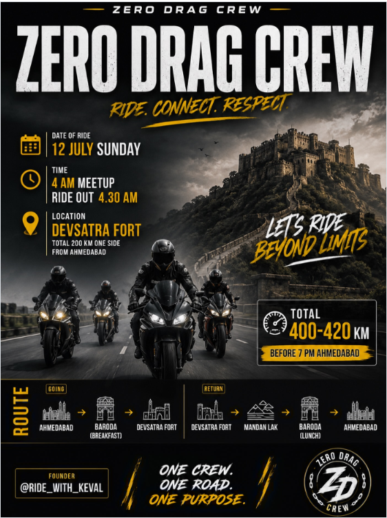 ๐๏ธ ZERO DRAG CREW RIDE | Devsatra Fort Ride