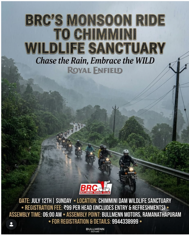 ๐ง๏ธ๐๏ธ BRC Monsoon Ride 2026 โ Chimmini Wildlife Sanctuary | 12 July 2026