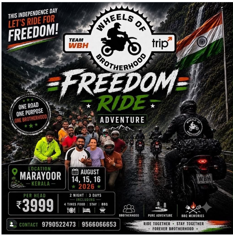 🏍️🇮🇳 WBH Freedom Ride 2026 – Marayoor, Kerala 🇮🇳