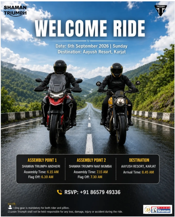 🏍️🌿 TRIUMPH SUNDAY RIDE TO KARJAT | 6 SEPTEMBER 2026
