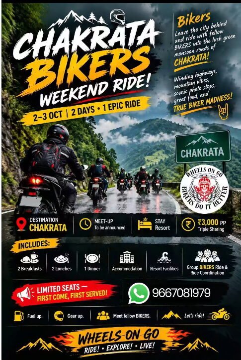 ��🌄 CHAKRATA WEEKEND RIDE | 2–3 OCTOBER 🔥