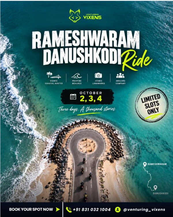 ��🌊 RAMESHWARAM & DHANUSHKODI RIDE | VENTURING VIXENS 💚